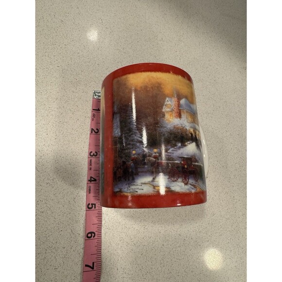 AMCAL Thomas Kinkade Christmas II Coffee Mug with Holiday Screen EUC Collectible - Picture 8 of 9